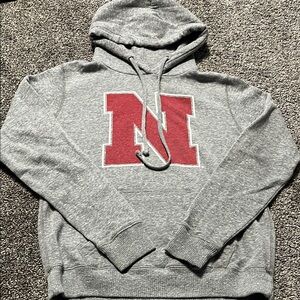 Gray and Red Hoodie with 'N' Logo
